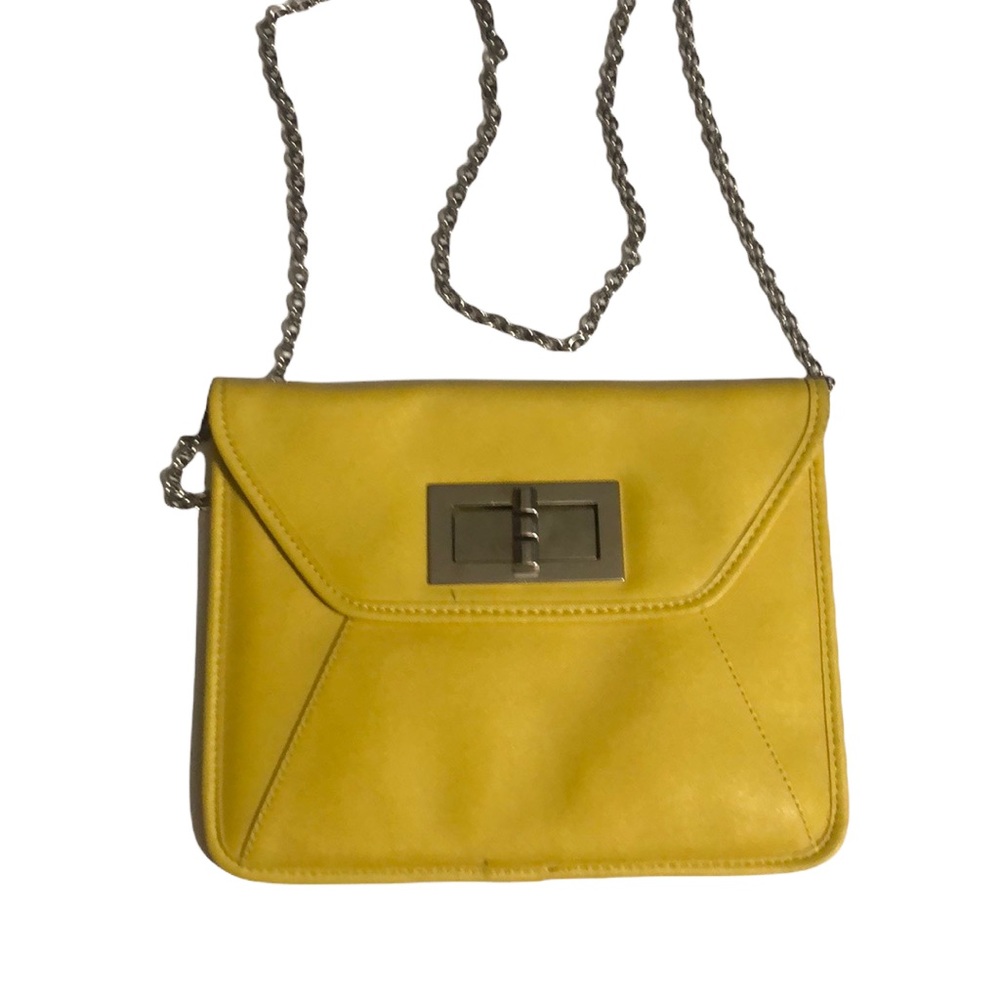 Yellow Gold Chain Gold Hardware Convertible Envelope Clutch Shoulder Bag‎ Purse